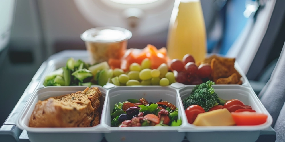 ארוחה טבעונית בטיסה