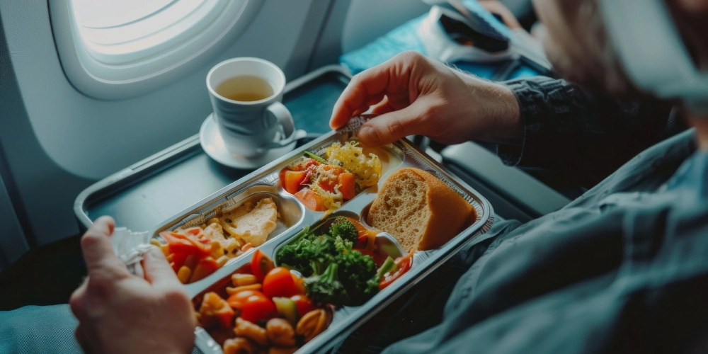 ארוחה טבעונית בטיסה